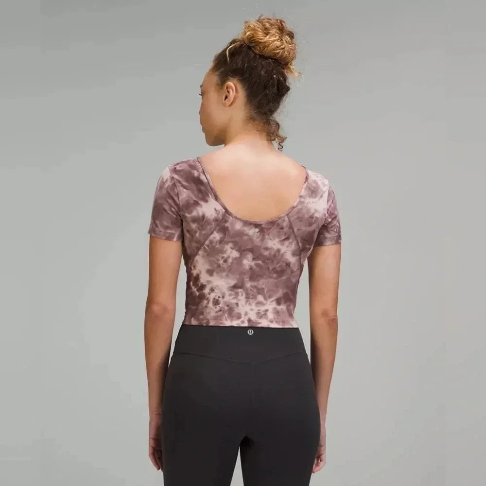 Lululemon Align Tee Diamond Dye Neutral Color Top Size 6 New - Picture 4 of 10